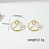 Brass Clear Cubic Zirconia Circle Stud Earrings VB4673-5