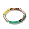Acrylic Curved Tube Beaded Stretch Bracelet for Women BJEW-JB08375-4