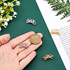 SUPERFINDINGS 4Pcs 2 Colors Brass Rhinestone Fold Over Clasps KK-FH0007-72-3