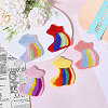 CHGCRAFT 5Pcs 5 Colors Handmade Felt Needle Felting Rainbow Star Ornaments DIY-CA0006-54-3