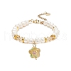 Mother's Day Jewellery 4Pcs 4 Color Lampwork Flower Charm Bracelets Set BJEW-TA00177-2