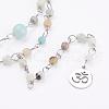 Natural Flower Amazonite Lariat Necklaces NJEW-JN01961-02-2