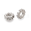 925 Sterling Silver Micro Pave Clear Cubic Zirconia Beads STER-F061-05P-1