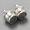Brass Magnetic Clasps with Loops KK-O134-12S-4