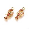 Brass Micro Pave Cubic Zirconia Pendants X-ZIRC-L075-25A-G-1