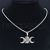 Hollow Out Moon Goddess Stainless Steel Pendant Necklaces for Women FS-WGF6F96-01-4