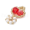Seed Beads Beaded Charms PALLOY-MZ00312-05-3