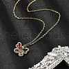 Brass Micro Pave Cubic Zirconia Butterfly Pendant Neckalces for Women NJEW-S448-09G-2