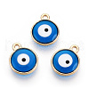 Epoxy Resin Enamel Evil Eye Charms RESI-T045-031B-02-3