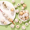 80Pcs 4 Style Natural Wood European Beads WOOD-LS0001-37-5