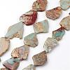 Natural Aqua Terra Jasper Beads Strands G-D857-02-1