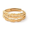 Ion Plating(IP) 304 Stainless Steel Bamboo Adjustable Rings RJEW-D006-10G-2