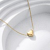 304 Stainless Steel Heart Pendant Necklaces NJEW-R026-22G-1