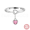 Rhodium Plated 925 Sterling Silver Finger Rings for Women STER-P065-20P-1