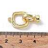 Rack Plating Brass Micro Pave Clear Cubic Zirconia Fold Over Clasps KK-Q797-04G-3