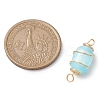 Dyed Natural Selenite Connector Charms PALLOY-JF02964-2