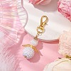 Angel Glass Seed Bead Pendant Decorations HJEW-MZ00088-01-2