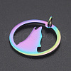 Ion Plating(IP) 201 Stainless Steel Pendants STAS-R111-JA558-2