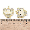 Brass Micro Pave Clear Cubic Zirconia Pendants KK-L213-027G-3
