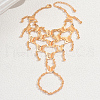 Luxurious & Elegant Brass Butterfly Link Finger Ring Bracelets for Women UK2567-4