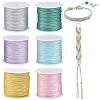   6 Rolls 6 Colors Nylon Chinese Knot Cord NWIR-PH0002-27A-1