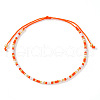 Bohemian Style Glass Seed Round Beads Braided Bead Bracelets RZ1684-3-1