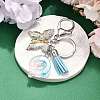 26Pcs Transparent Epoxy Resin & Transparent Acrylic & Faux Suede Tassel Keychain KEYC-JKC01202-17-1