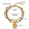 304 Stainless Steel & Natural Flower Amazonite Beaded Double Layer Bracelets FS-WG81BCE-02-1