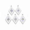 304 Stainless Steel Enamel Pendants STAS-S117-026-1