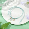Flower & Elephant Alloy Enamel Charm Bracelets BJEW-JB11696-01-1
