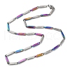 201 Stainless Steel Bar Link Chain Necklaces for Men Women NJEW-G112-07C-MCP-1
