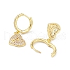 Heart Lock Rack Plating Brass Cubic Zirconia Hoop Earrings EJEW-K245-17A-2