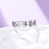 304 Stainless Steel with Rhinestone Adjustable Finger Rings RJEW-Q020-12P-1