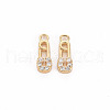 Brass Micro Pave Clear Cubic Zirconia Charms KK-S356-457-NF-1