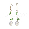 Flower Glass Dangle Earrings EJEW-JE06445-01-2