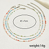 3Pcs Bohemian Ocean Style Round Glass Seed Beaded 3 Layer Necklaces for Women Vacation Wear NJ4146-5