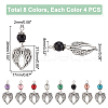   32Pcs 8 Colors Tibetan Style Alloy Pendants FIND-PH0008-69-2