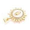 Brass Micro Pave Clear Cubic Zirconia Pendants KK-N268-32G-2