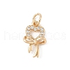 Brass Micro Pave Cubic Zirconia Pendants KK-Z107-11G-1