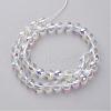 13 inch AB Color Plated Round Glass Beads GR8mmC28-AB-3