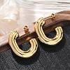 C-Shaped 304 Stainless Steel Stud Earrings EJEW-A125-11G-2