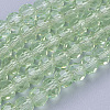 Faceted(32 Facets) Round Glass Beads Strands X-EGLA-J042-4mm-01-1