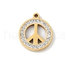 304 Stainless Steel Rhinestone Pendants STAS-Q354-04G-1