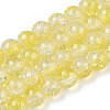 Transparent Crackle Baking Painted Glass Beads Strands DGLA-T003-01C-15-1