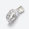 Anti-Tarnish Rhodium Plated 925 Sterling Silver Micro Pave Cubic Zirconia Pendant Bails STER-P034-37P-1