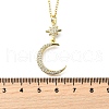 Brass Micro Pave Clear Cubic Zirconia Star Moon Pendant Necklaces for Women NJEW-D311-02F-G-5