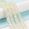 Baking Painted Transparent Glass Bead Strands DGLA-R053-02B-5