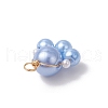 Baking Painted Pearlized Glass Pearl Round Bead with ABS Plastic Imitation Pearl Beads and Eco-Friendly Copper Wire Pendants PALLOY-JF03612-02-5