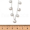 304 Stainless Steel Clear Cubic Zirconia Flat Round & Shell Shaped Bib Necklaces for Women NJEW-U031-08P-02-3