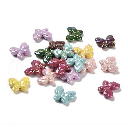 UV Plating Opaque Rainbow Iridescent Acrylic Beads SACR-R001-13A-1
